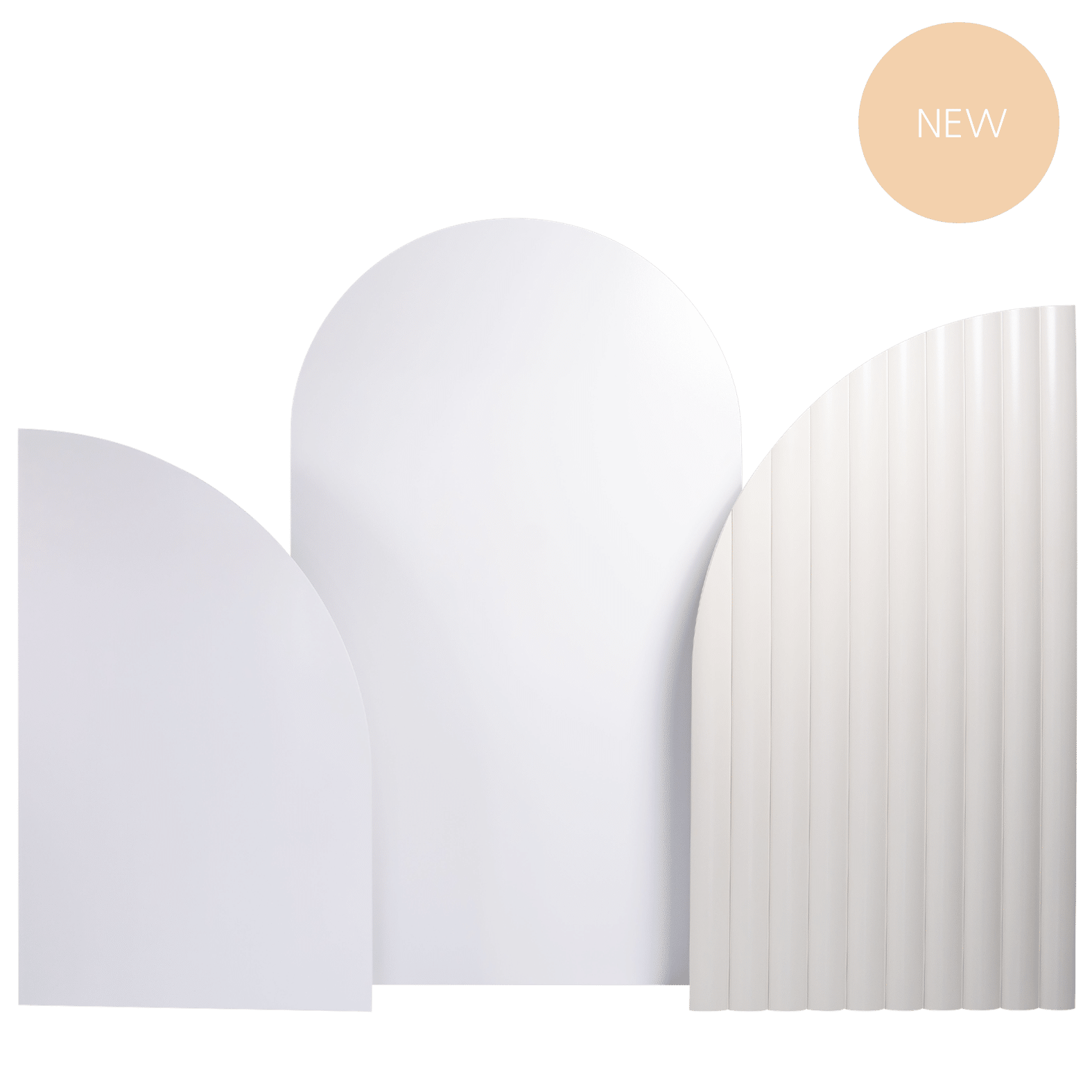 Arch Backdrop TRIO - White & Textured Cream