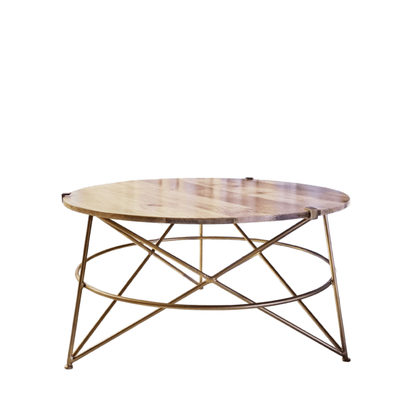 Timber and Gold Coffee Table HIre