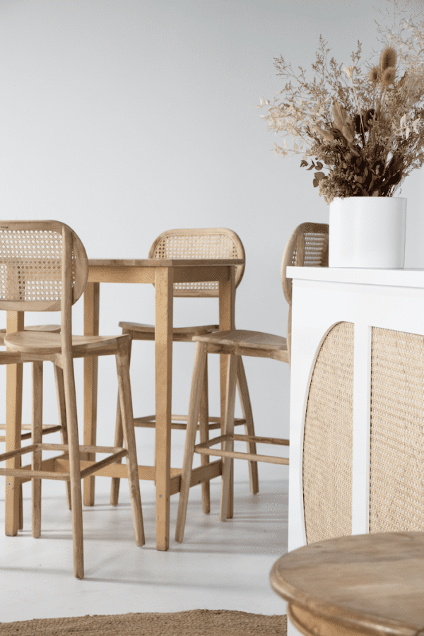 Natural and Rattan Stool Hire