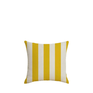 Yellow and White Striped Cushion